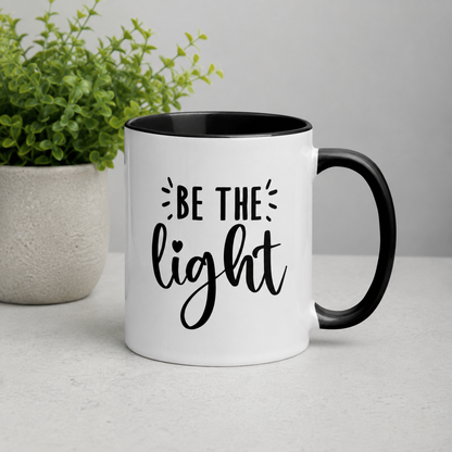 Be the Light 11oz Ceramic Christian Quote Two-Tone Mug