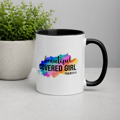 Beautiful Covered Girl Psalm 91:4 Bible Quote Ceramic Mug