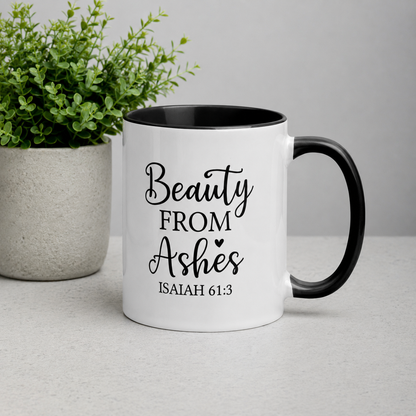 Beauty From Ashes 11oz Ceramic Bible Verse Two-Tone Mug