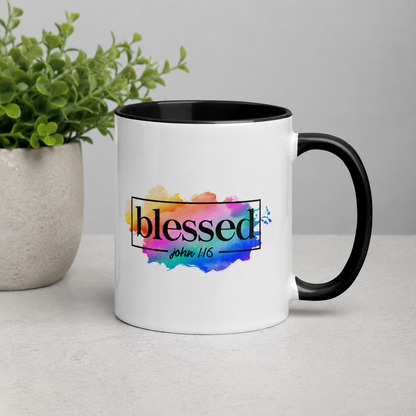 Blessed John 1:16 Bible Quote Ceramic Mug