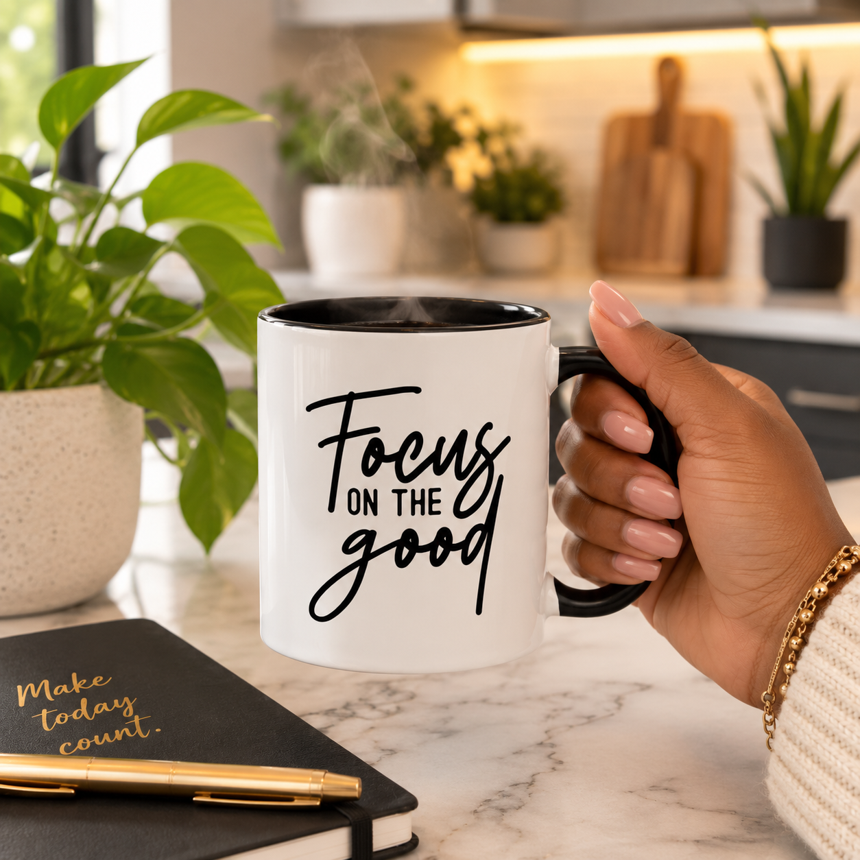 Focus On The Good Positive Message Ceramic Mug