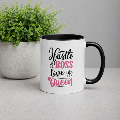 Hustle Like A Boss Colored Ceramic Mug