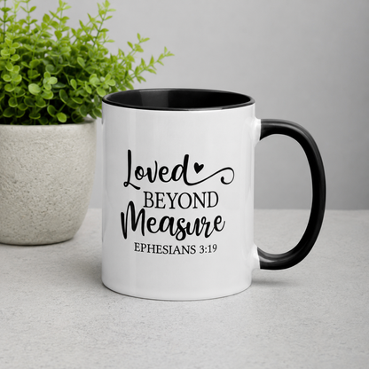 Loved Beyond Measure 11oz Ceramic Bible Verse Two-Tone Mug