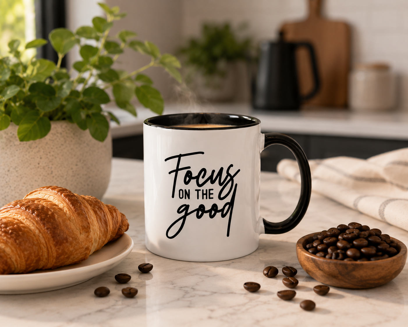 Focus On The Good Positive Message Ceramic Mug