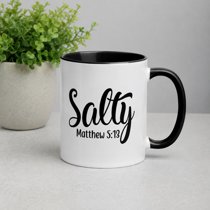 Salty Matthew 5:13 11oz Ceramic Bible Verse Two-Tone Mug