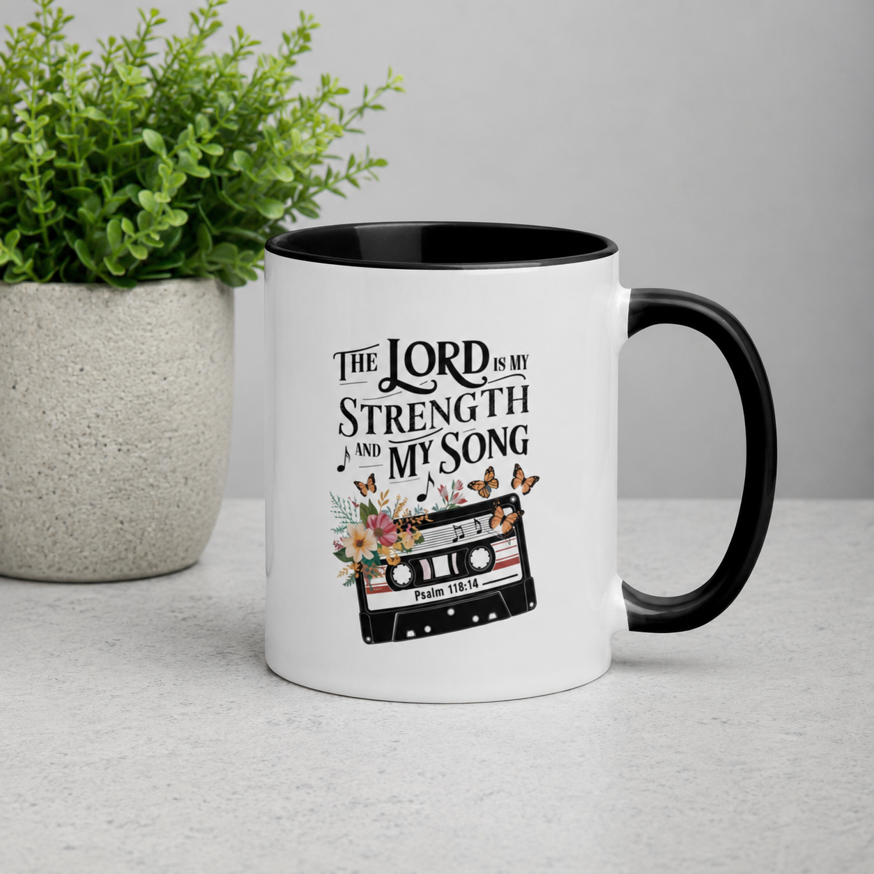 The Lord Is My Strength Bible Quote Ceramic Mug