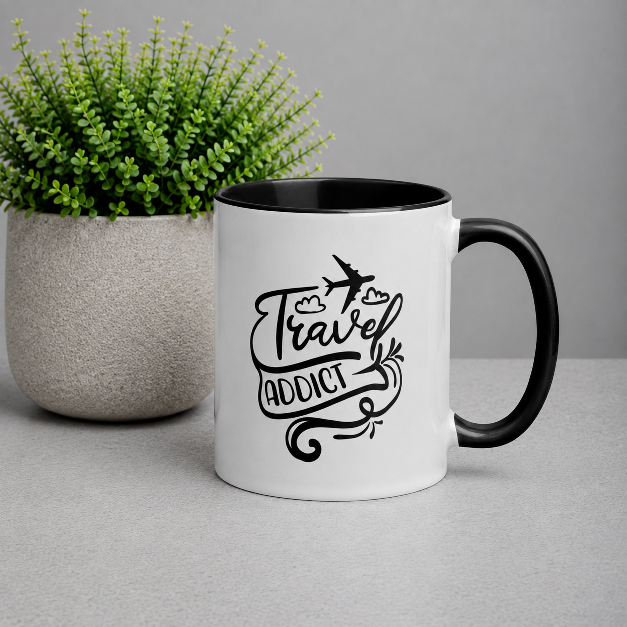 Travel Addict Adventure Quote Ceramic Mug