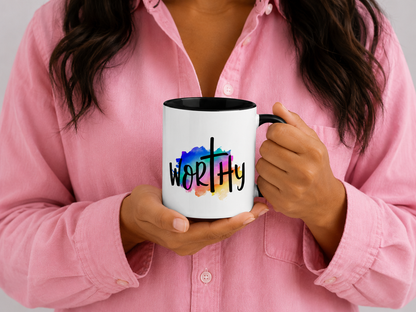 Worthy Two Color Bible Quote Ceramic Mug