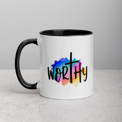 Worthy Two Color Bible Quote Ceramic Mug
