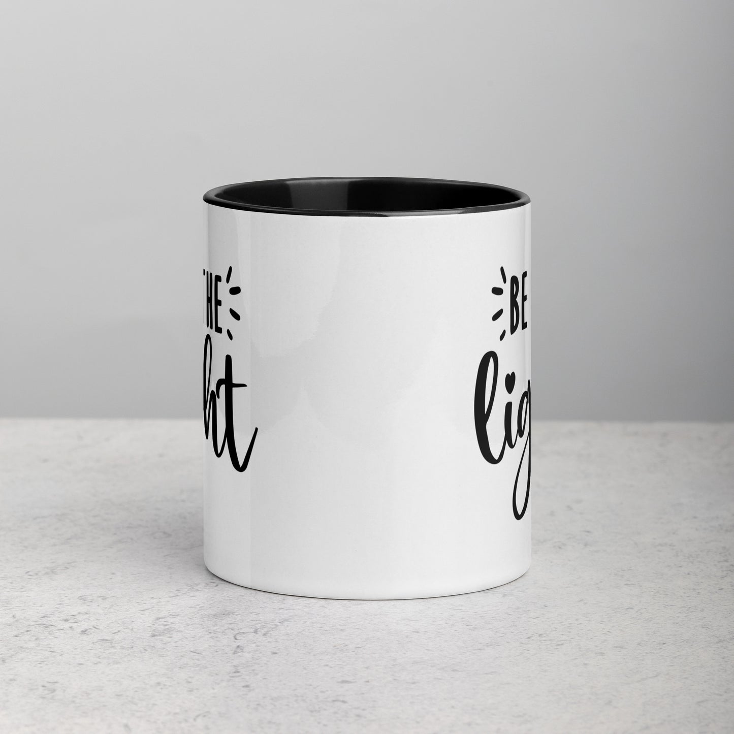 Be the Light 11oz Ceramic Christian Quote Two-Tone Mug