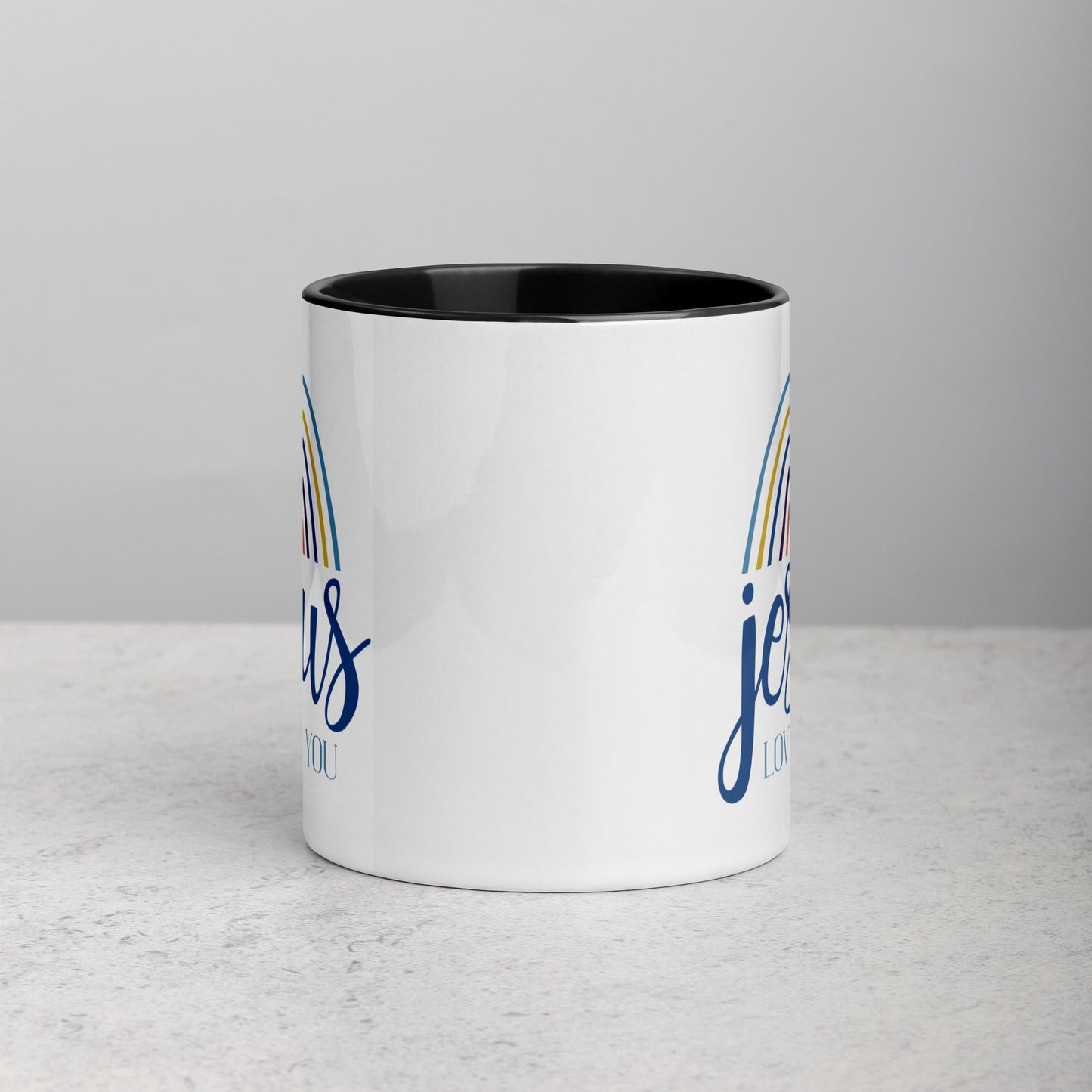 Jesus Loves You Bible Quote Two Color Ceramic Mug