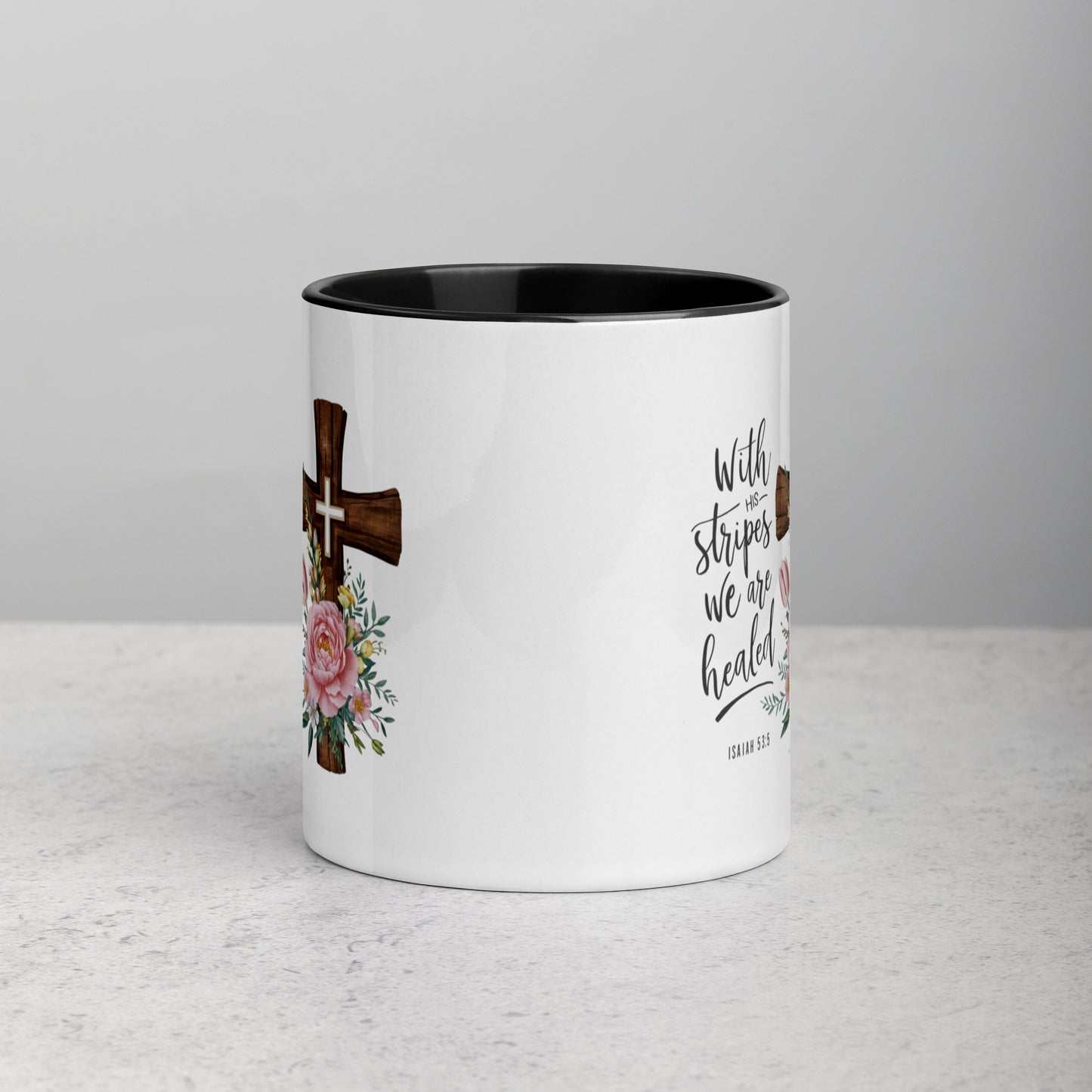 With His Stripes We Are Healed Bible Quote Ceramic Mug