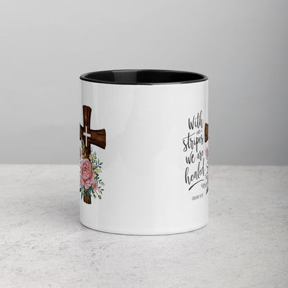 With His Stripes We Are Healed Bible Quote Ceramic Mug