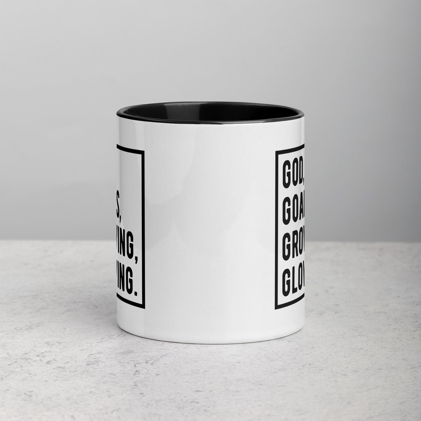 God Goals Growing Glowing Girl Boss Colored Mug