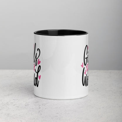 Girls Rule The World Girl Boss Colored Ceramic Mug