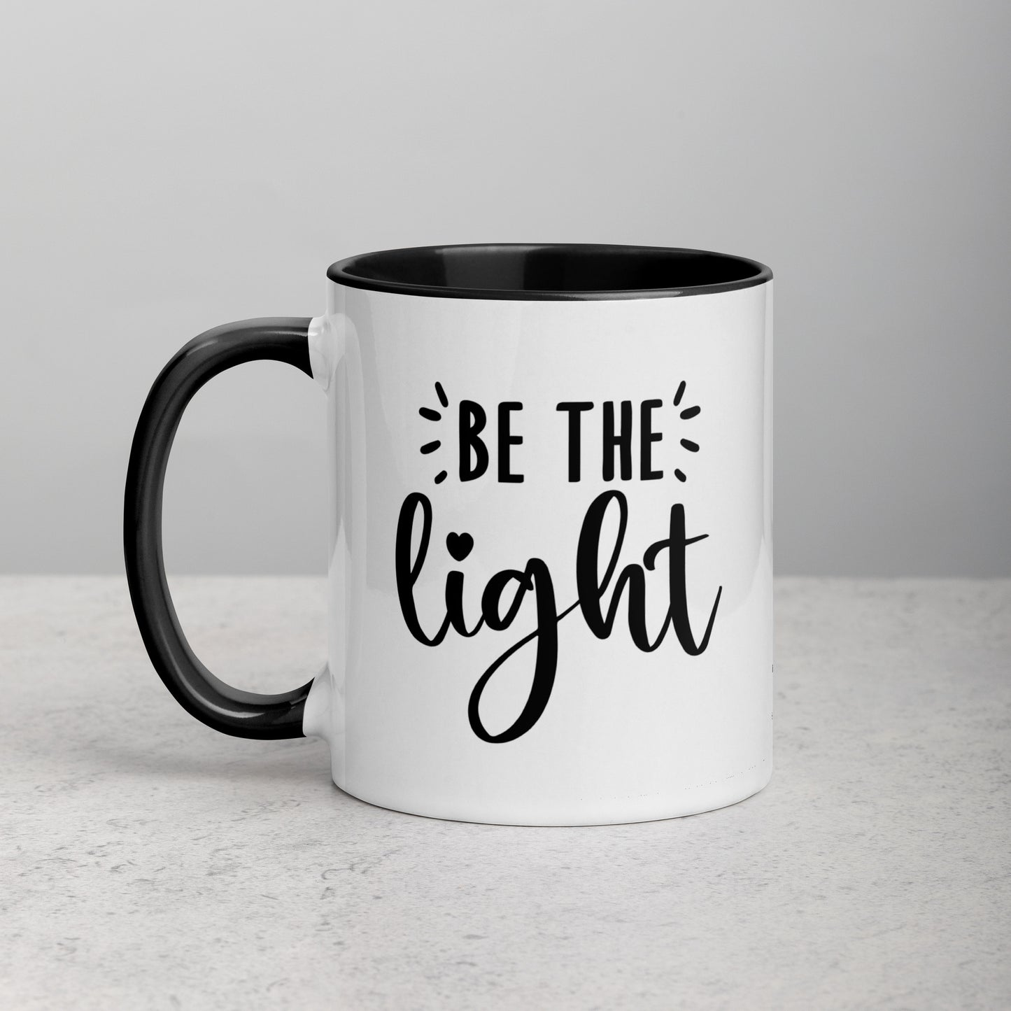 Be the Light 11oz Ceramic Christian Quote Two-Tone Mug