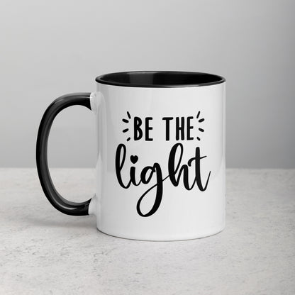 Be the Light 11oz Ceramic Christian Quote Two-Tone Mug