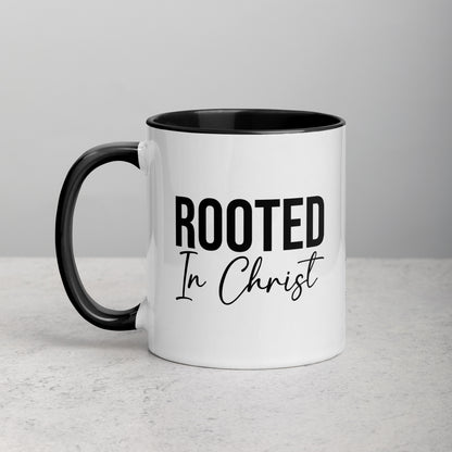 Rooted In Christ 11oz Ceramic Christian Quote Two-Tone Mug