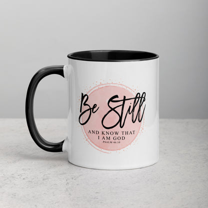 Be Still and Know That I am God 11oz Bible Verse Ceramic Two-Tone Mug