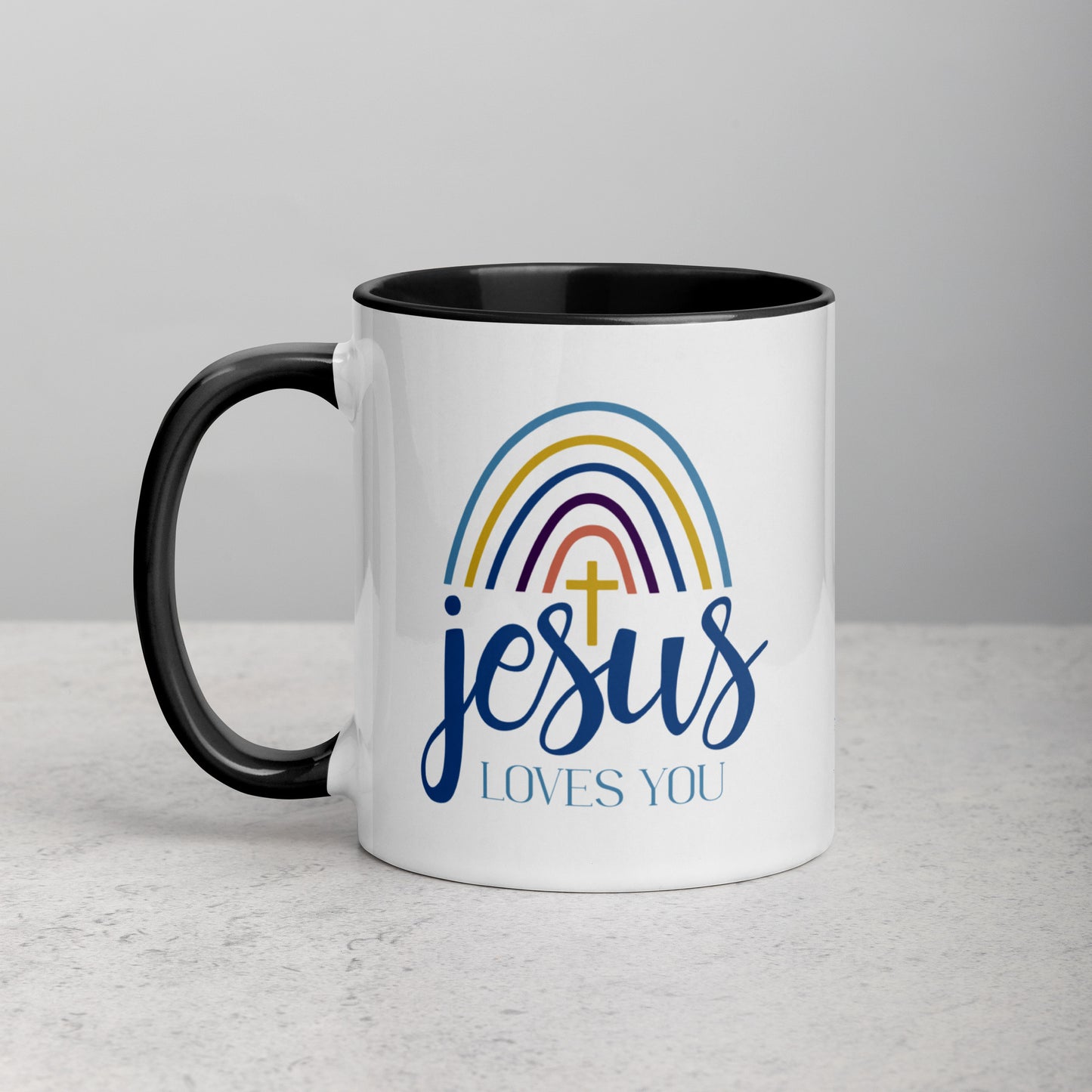 Jesus Loves You Bible Quote Two Color Ceramic Mug