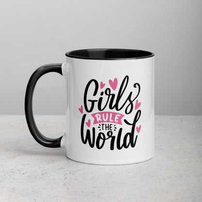 Girls Rule The World Girl Boss Colored Ceramic Mug