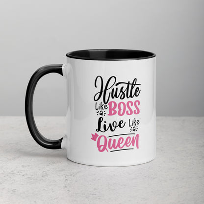 Hustle Like A Boss Colored Ceramic Mug