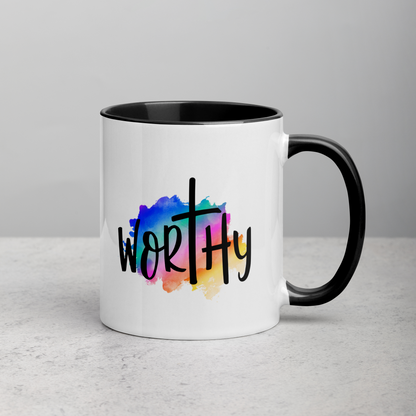 Worthy Two Color Bible Quote Ceramic Mug