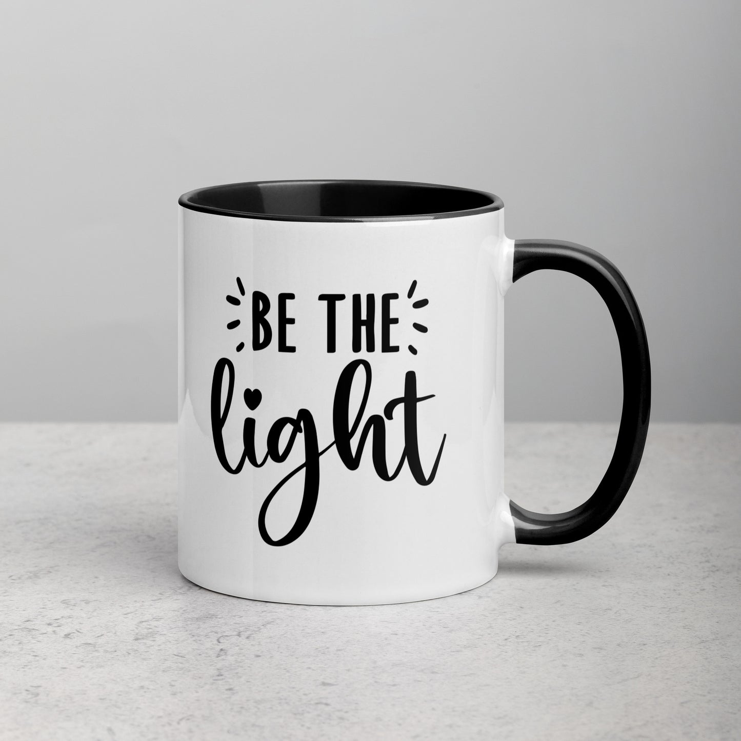 Be the Light 11oz Ceramic Christian Quote Two-Tone Mug