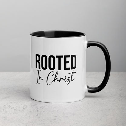 Rooted In Christ 11oz Ceramic Christian Quote Two-Tone Mug