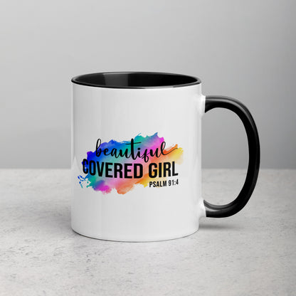 Beautiful Covered Girl Psalm 91:4 Bible Quote Ceramic Mug