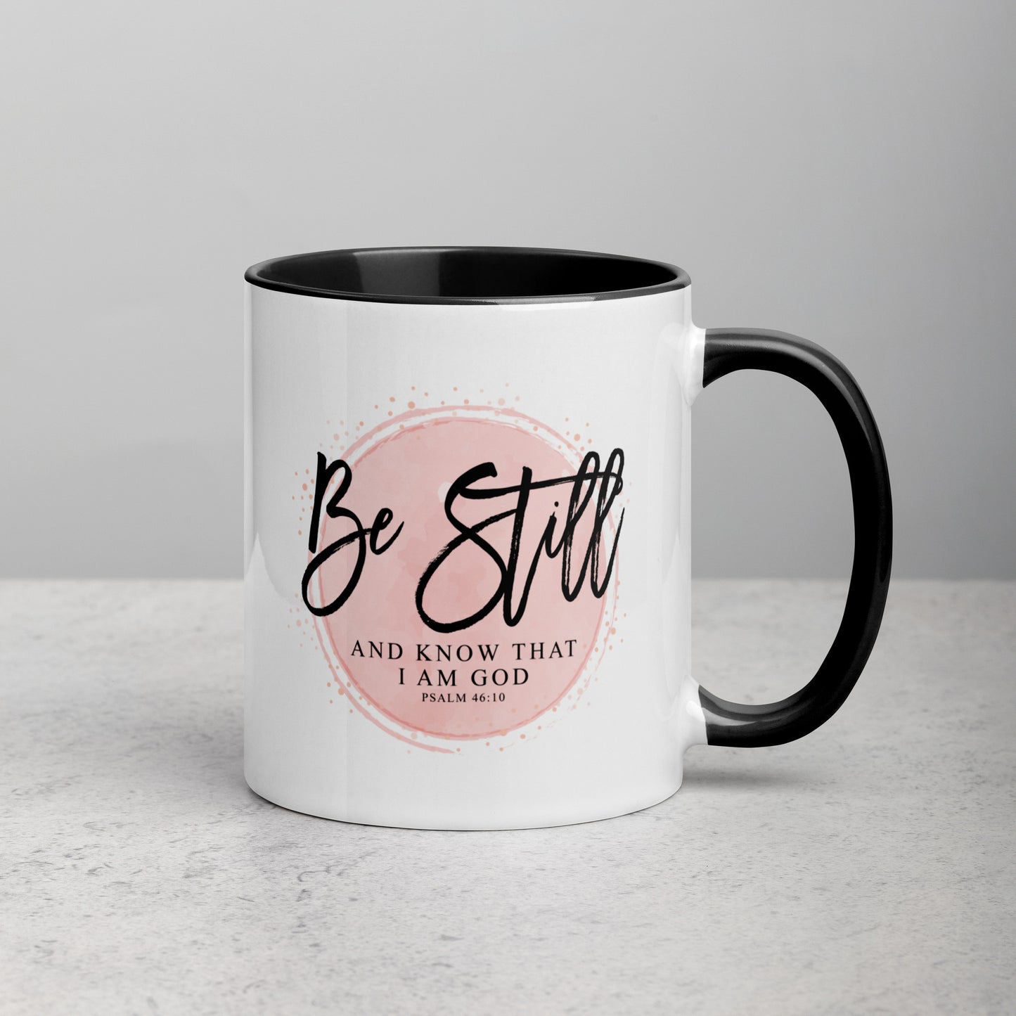 Be Still and Know That I am God 11oz Bible Verse Ceramic Two-Tone Mug