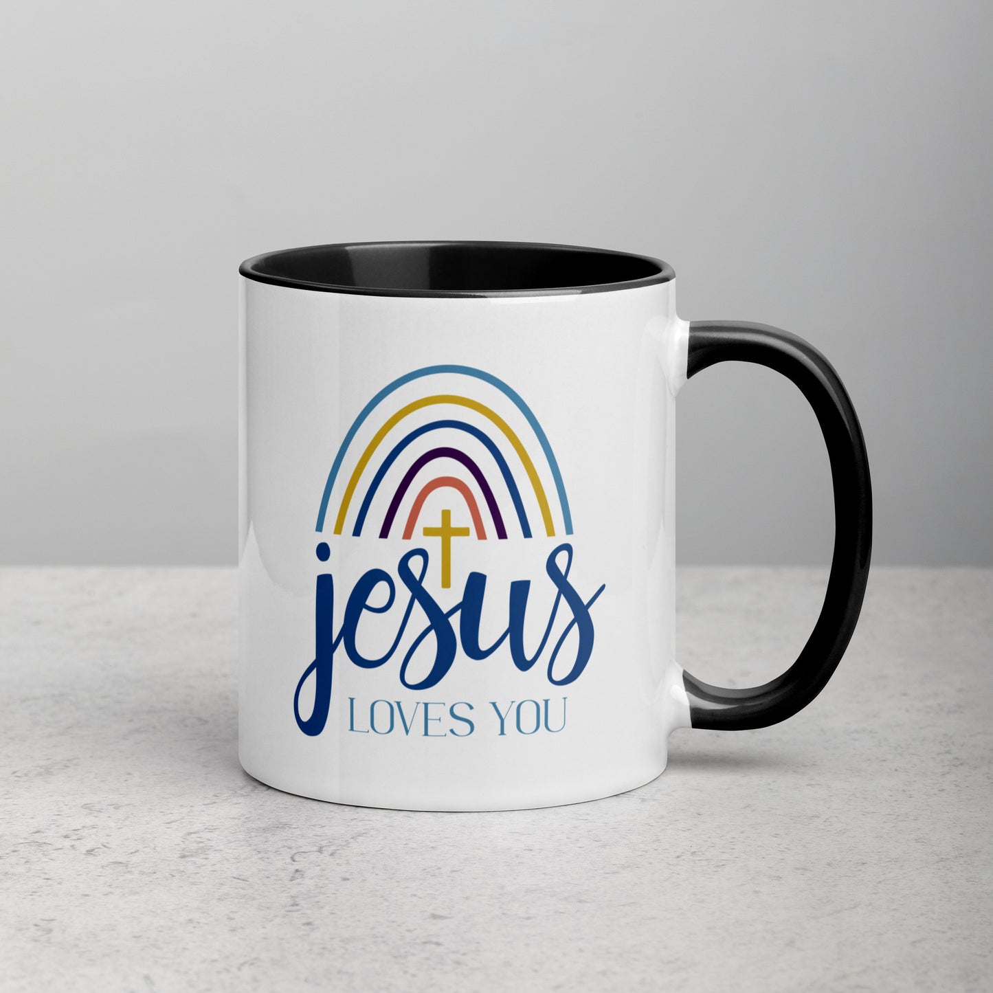 Jesus Loves You Bible Quote Two Color Ceramic Mug