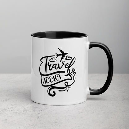 Travel Addict Adventure Quote Ceramic Mug
